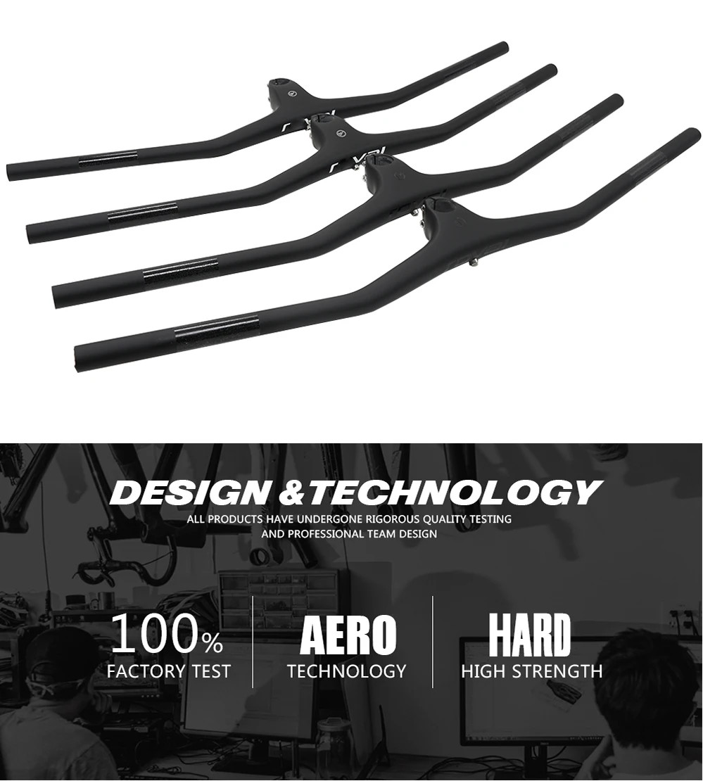 MTB Integrated 740mm Handlebar 28.6mm 1/8 Degrees Carbon Flat Riser Handlebar
