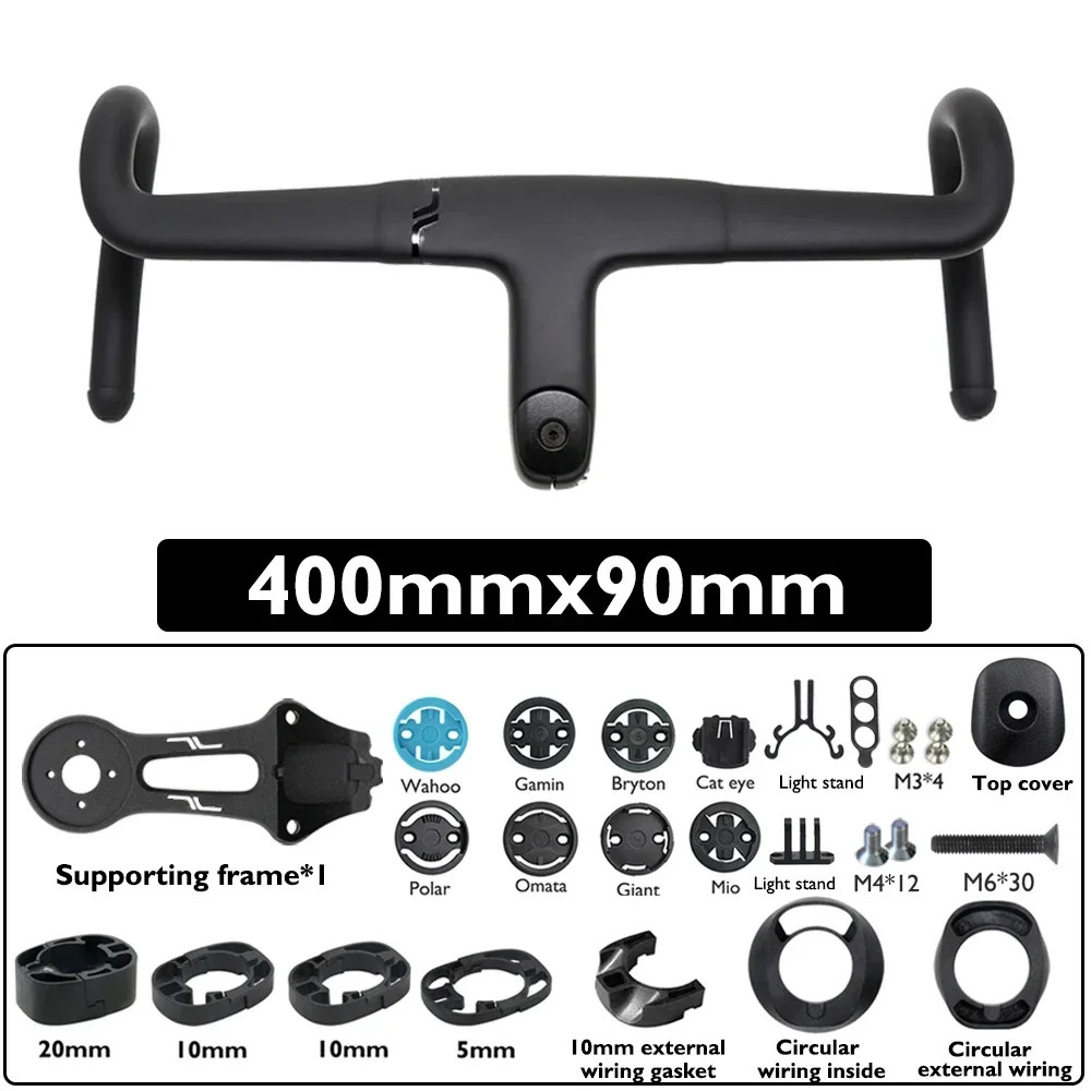 -7 Degree Carbon Integrated Road Bike Cockpit Full Internal Routing 28.6mm Clamp