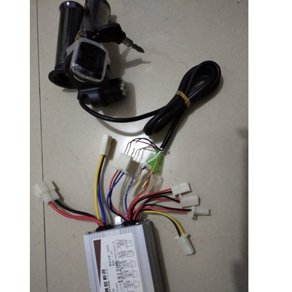EBike 24V/36V/48V 250W/350W/500W Motor Brushed Controller +Twist Throttle Grip