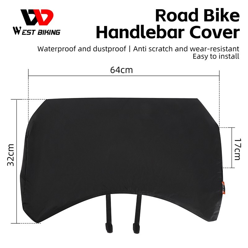 WEST BIKING Waterproof Dustproof Road Bike Handlebar Protector Cover Black
