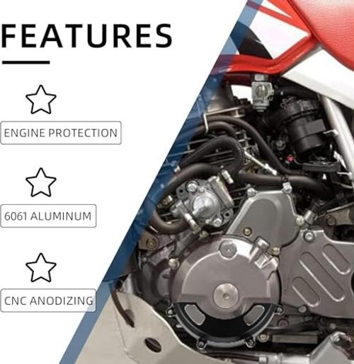 Black Dirt Bike Engine Cover Guard for XR650L, CNC Aluminum Case, Black
