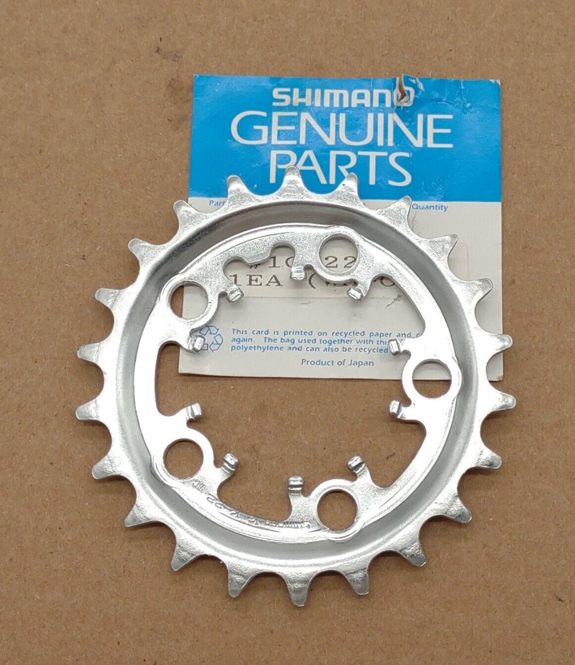 NOS Vintage Shimano Bike Chainring K-22 22 Tooth 58 mm Silver Bicycle New