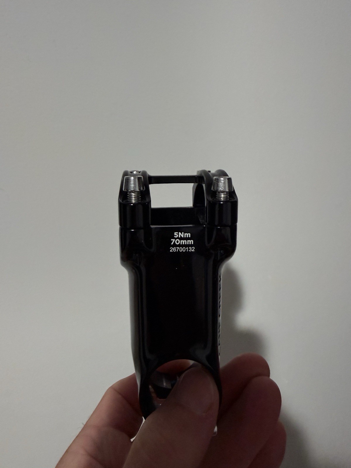 Cane Creek GXC stem in 70mm length with 31.8mm handlebar clamp.