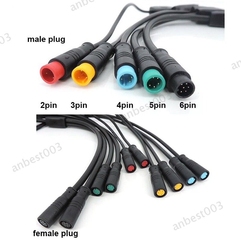 M8 waterproof 1 female male to 2 male female 2/3/4/5/6 pin Ebike splitter cable