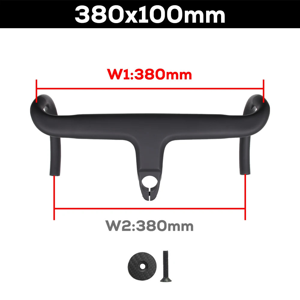 Road Bike Full Carbon Integrated CockpitHandlebar 28.6mm -10° 380-440*90-110mm
