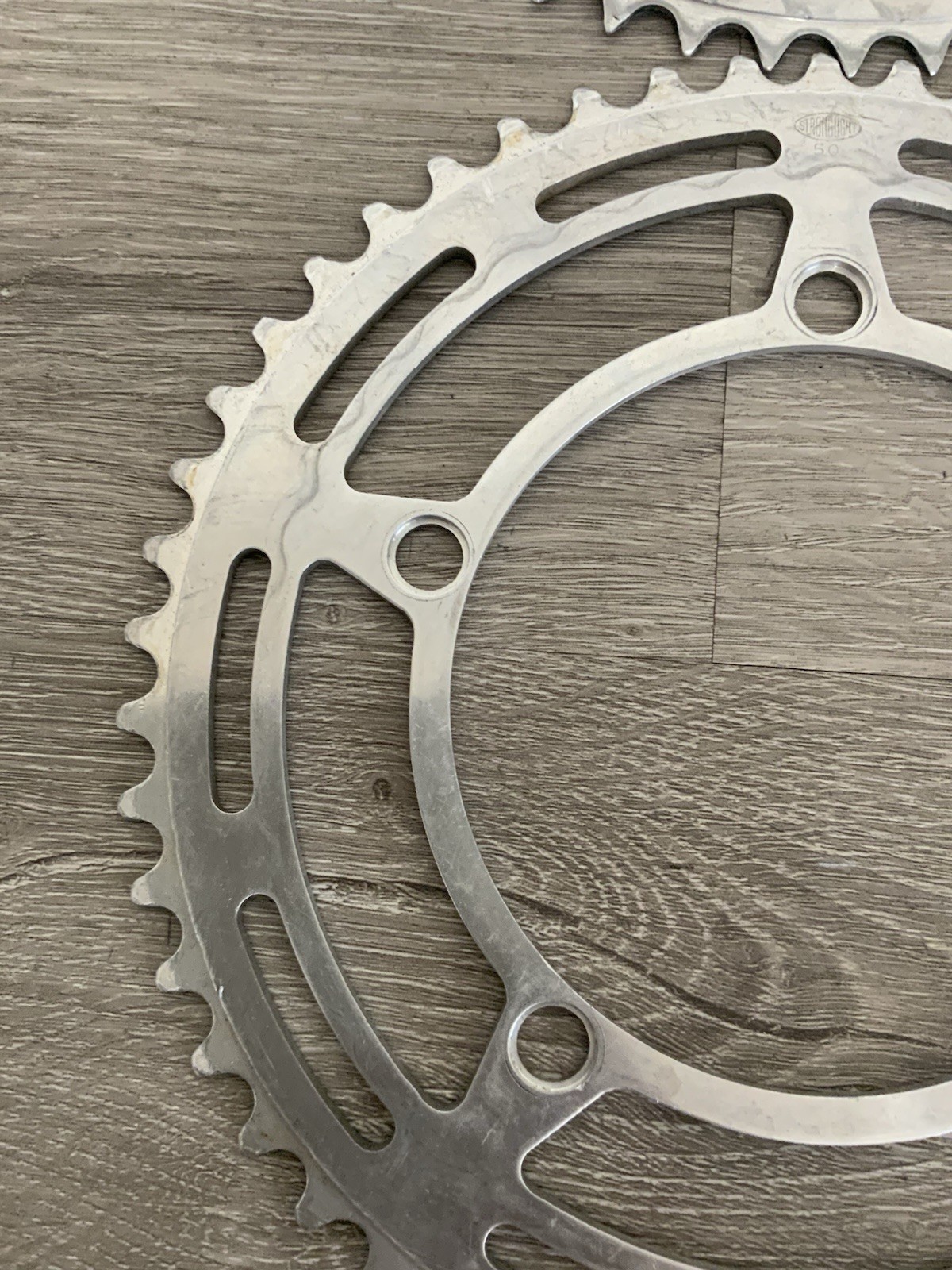 STRONGLIGHT CHAIN RINGS (2) 50-52 TOOTH 122 BCD 6, 7 , OR 8 SPEED