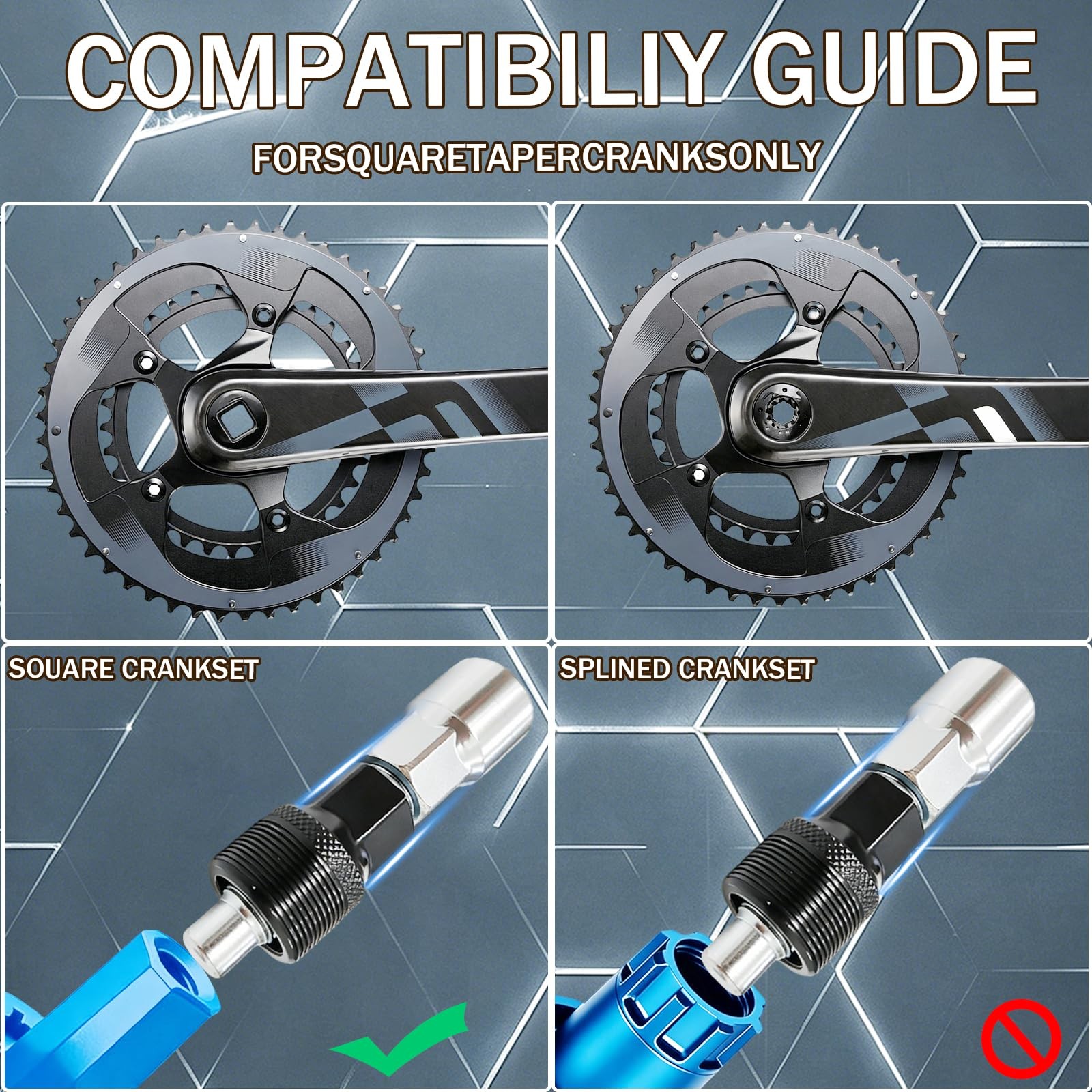 Black Crank Puller and Bottom Bracket Remover Bike Tool Set