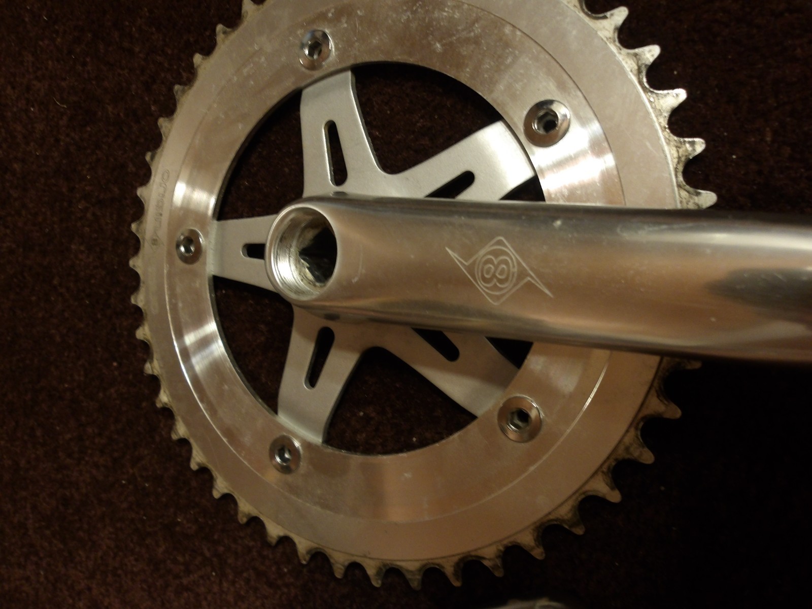 Origin8 crankset 170 arms 46 tooth chainring, fits 3/32 chain, square taper
