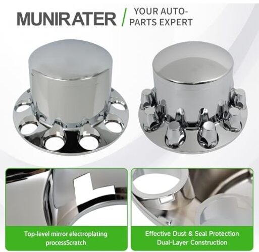 4PCS Rear Wheel Axle Hub Cover Kit 33mm Nut Covers Chrome ABS Plastic