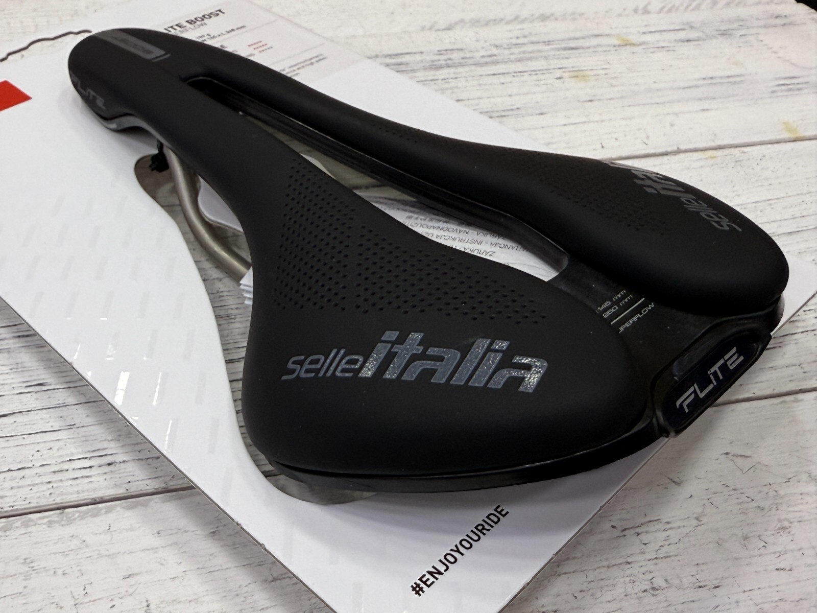 Selle Italia Flite Boost Superflow Ti316 Rail Saddle Black L3(145x248mm)