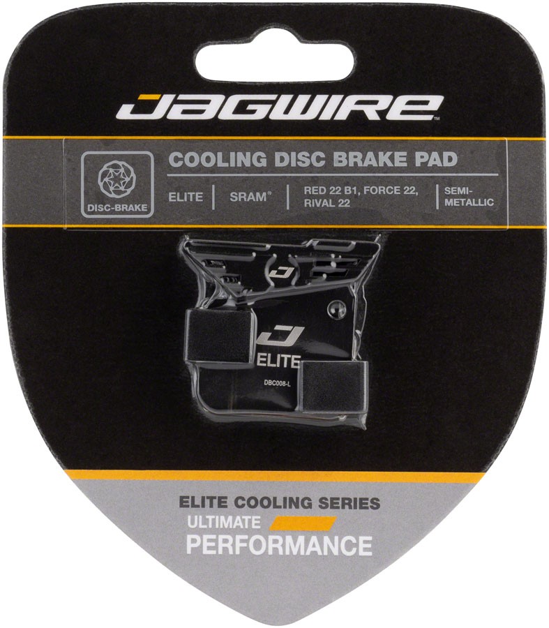 Jagwire Elite Cooling Disc Brake Pad – Semi-Metallic, Aluminum Backed, Fits SRAM