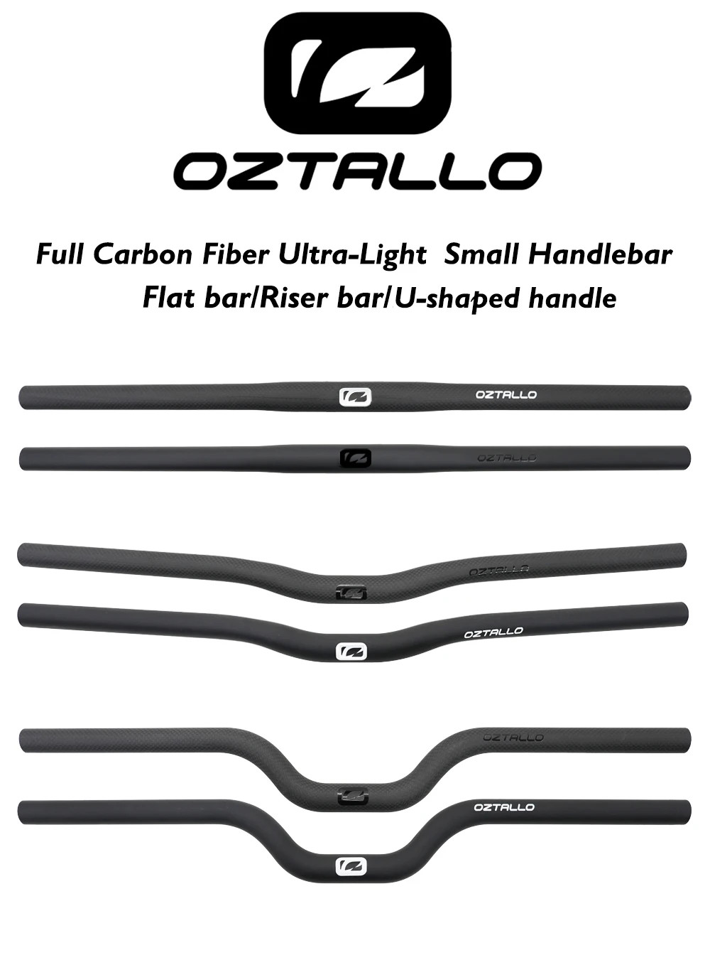Carbon Fiber Mountain Bike Handlebars 25.4mm Clamp Diameter Flat Riser Bar