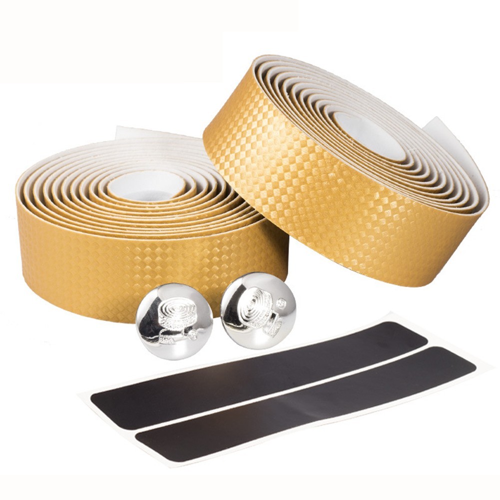 Carbon Fiber PU Leather Bike Handlebar Tape ?C Anti Slip Strap Belt Set