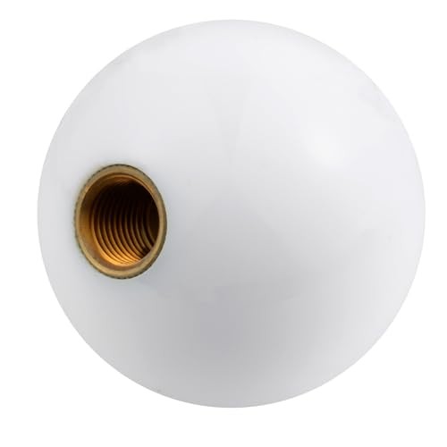 5 Speed Shift Knob, Round Ball Gear Strick Knob White and Black Lower Right R