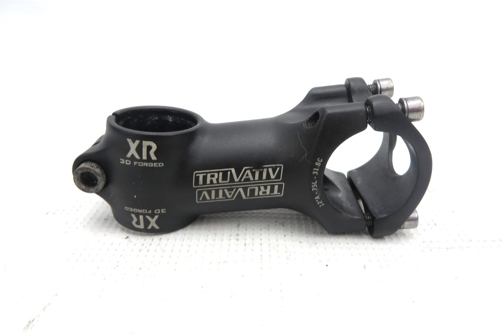 TRUVATIV XR STEM Bike 75mm +/-12° 31.8mm 1 1/8” Black 3-d Forged 142g