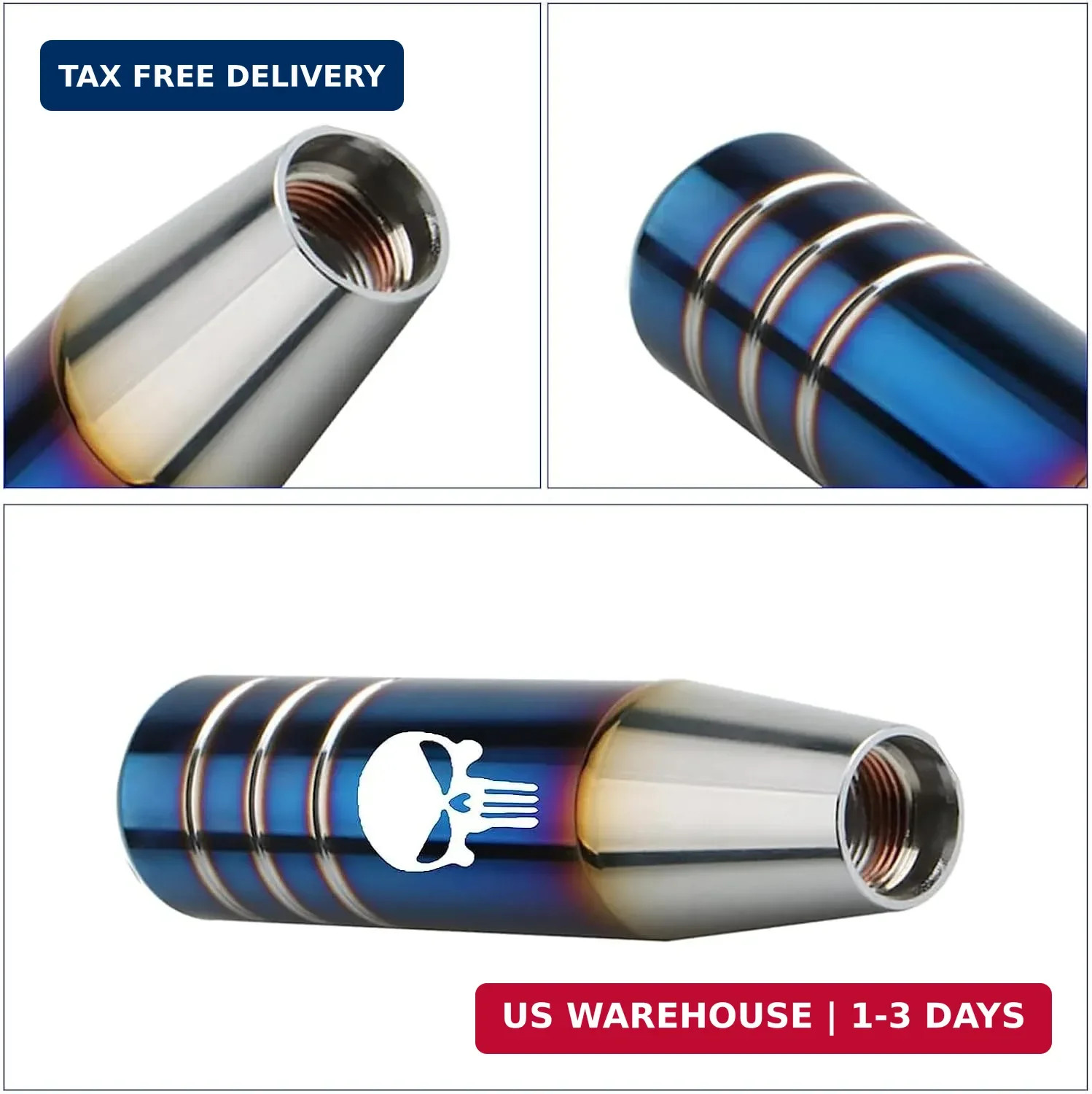 Pack-1 Gear Stick Shifter Knobs, Skull Aluminum Alloy Weighted Gear Lever, Metal