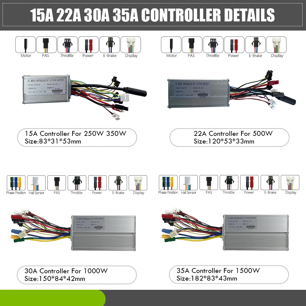 36V 48V 250W 350W 500W 1000W 1500W MTB Front Rear Hub Motor Ebike Conversion Kit