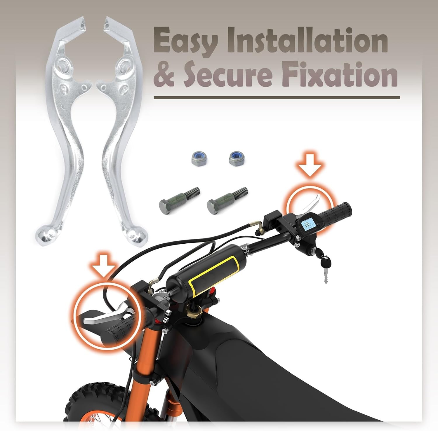 1 Pair Left and Right Lever Handbrake Compatible with Tuttio Soleil01 E-Bike,