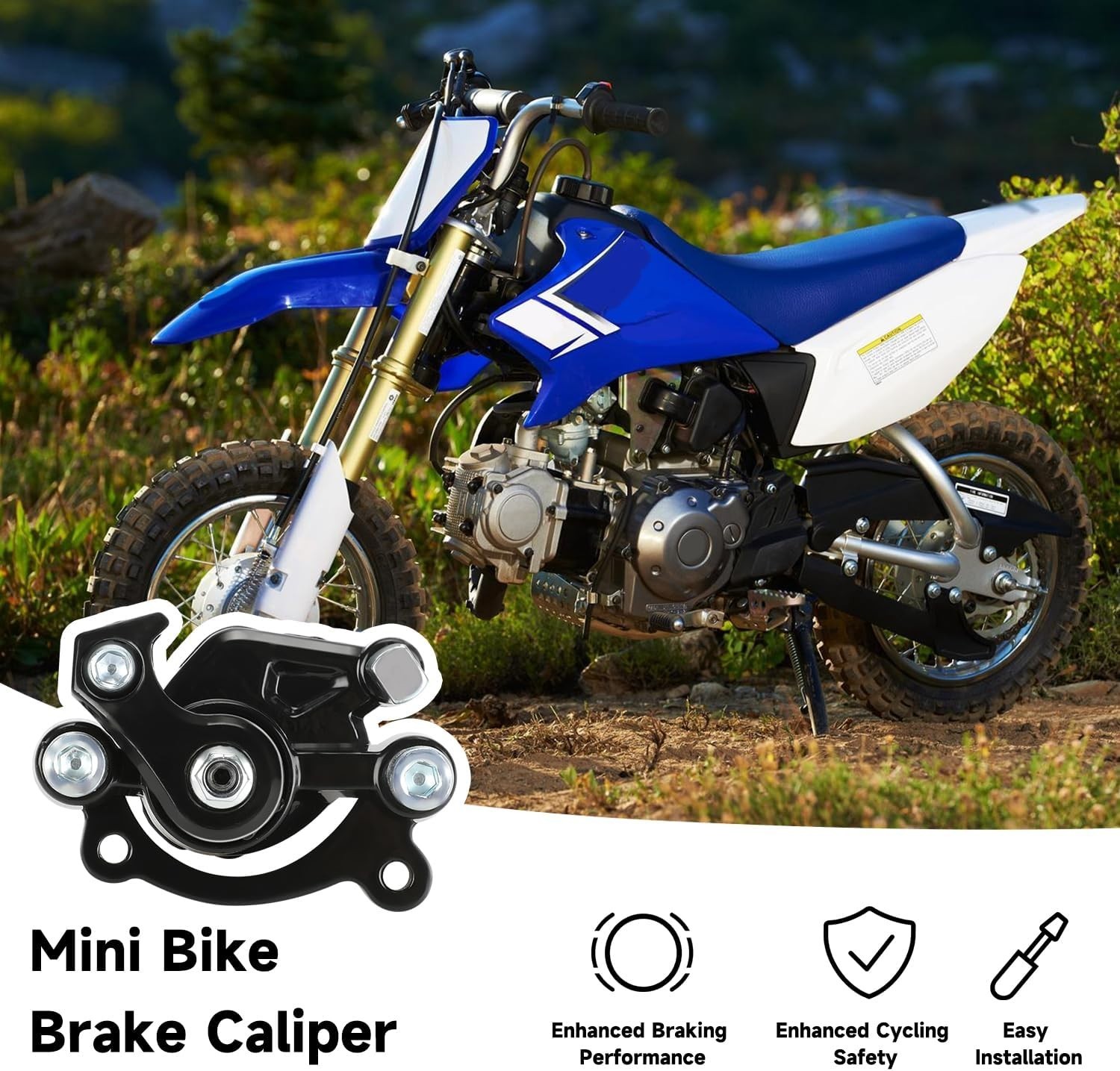 Mechanical Brake Caliper with Dual Pads for Various Mini Bike Models – 8.1 oz