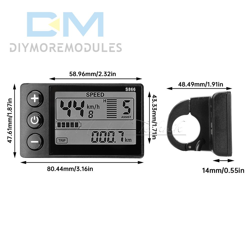 36V48V64V 30A Sine Wave Brushless Motor Controller 750-1500W Driver S866 LCD