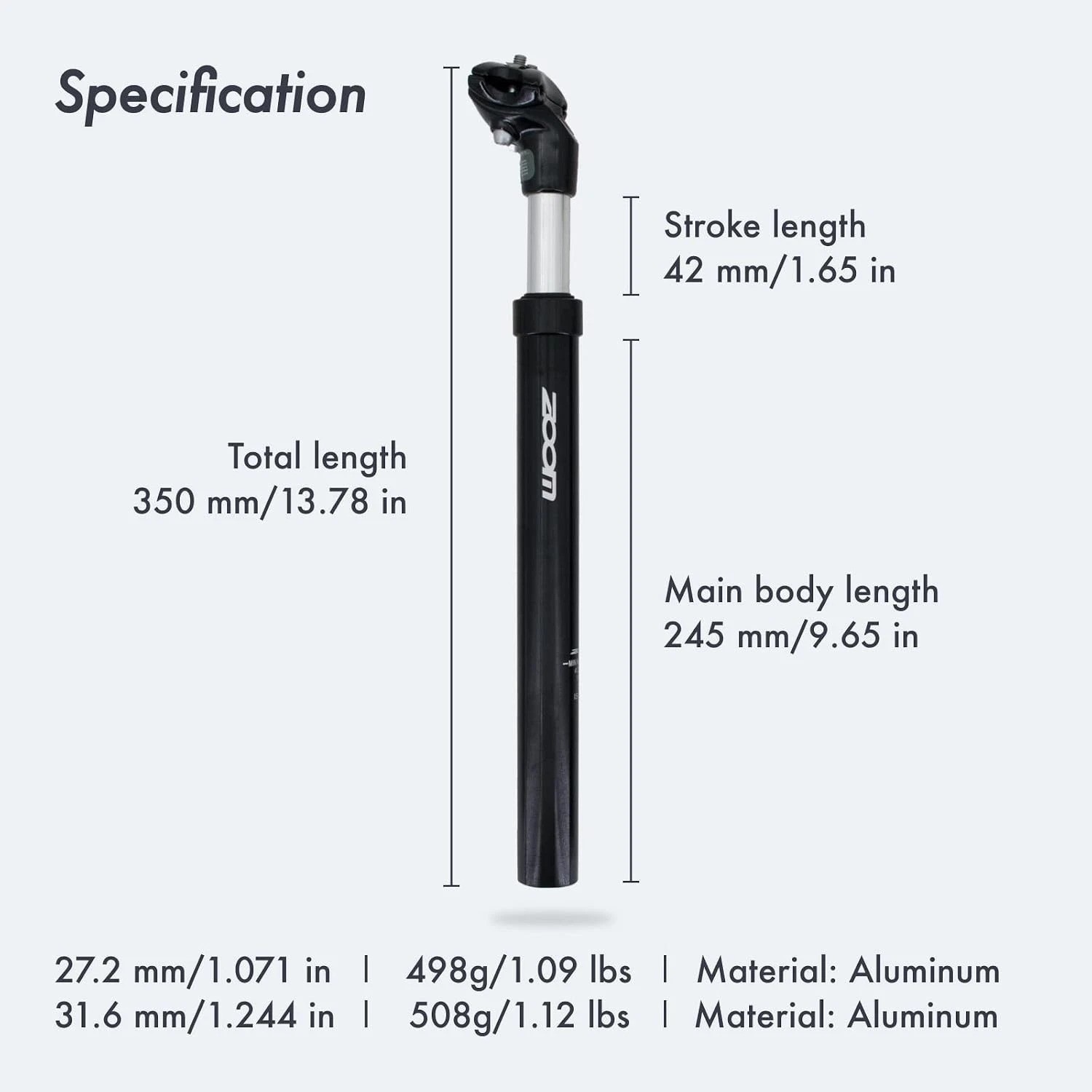 Bike Suspension Seatpost Shock Absorber Damper Post 27.2 30.9 31.6 mm, Lightw…