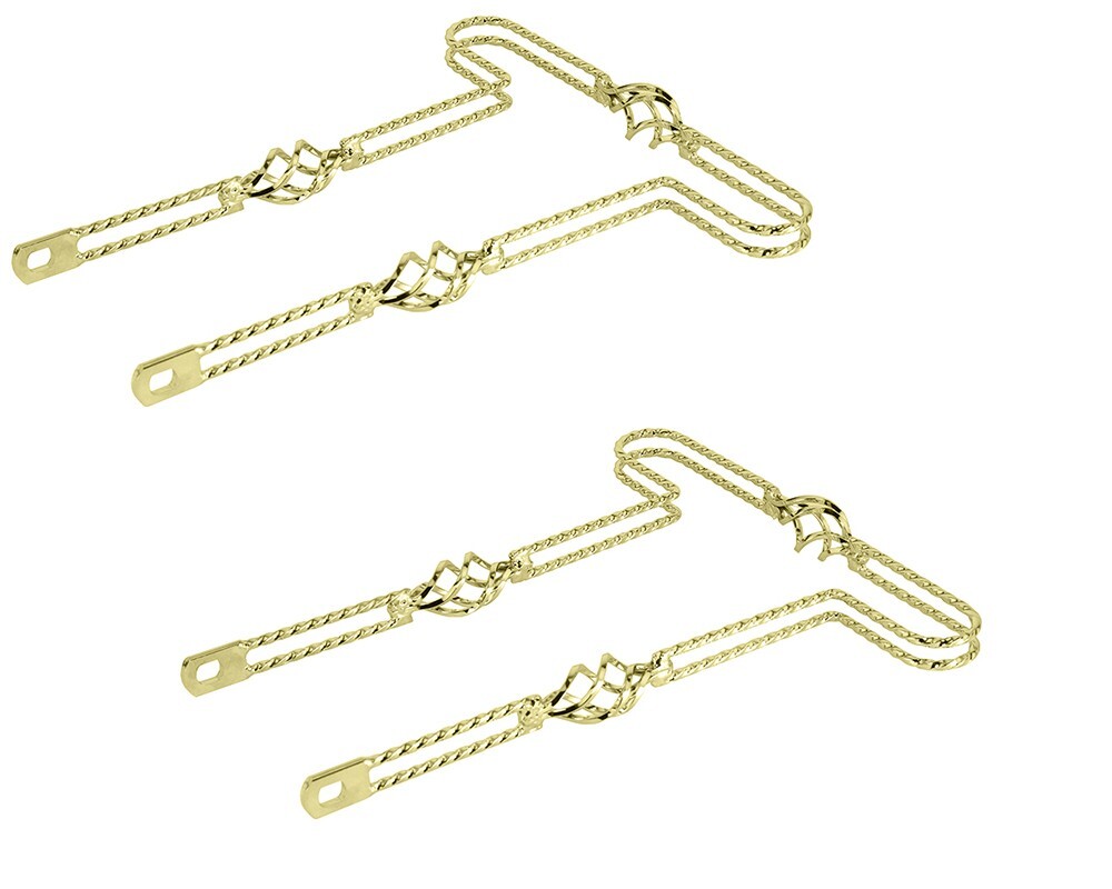(2) F&R ORIGINAL LOWRIDER 20″ Bicycle 3/Cage Double Twisted Bumper Gold 12″ Long