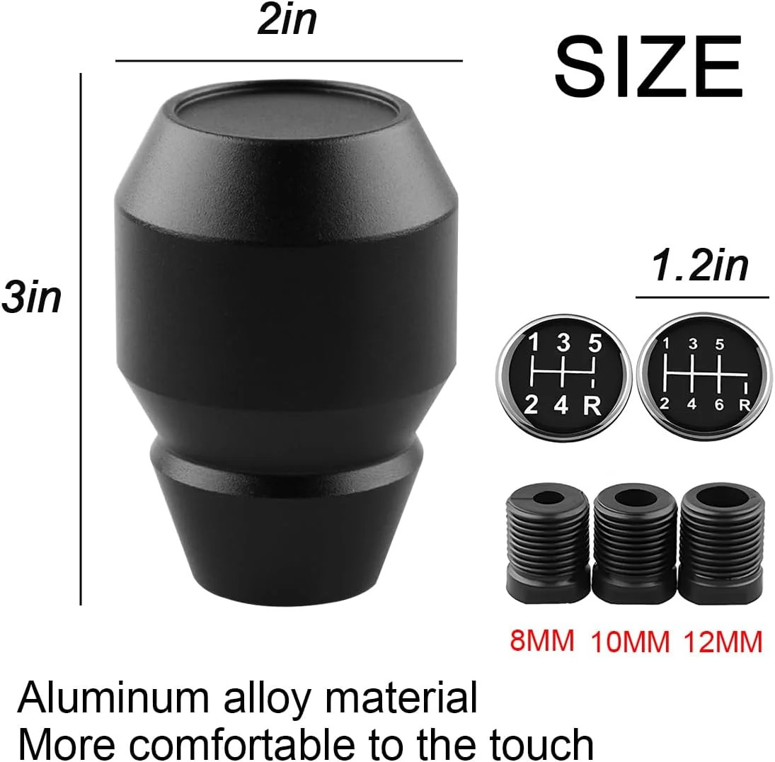 Zpana Car Shift Knob, Aluminum Alloy Manual Automatic Vehicle Gear Shifter Knob,
