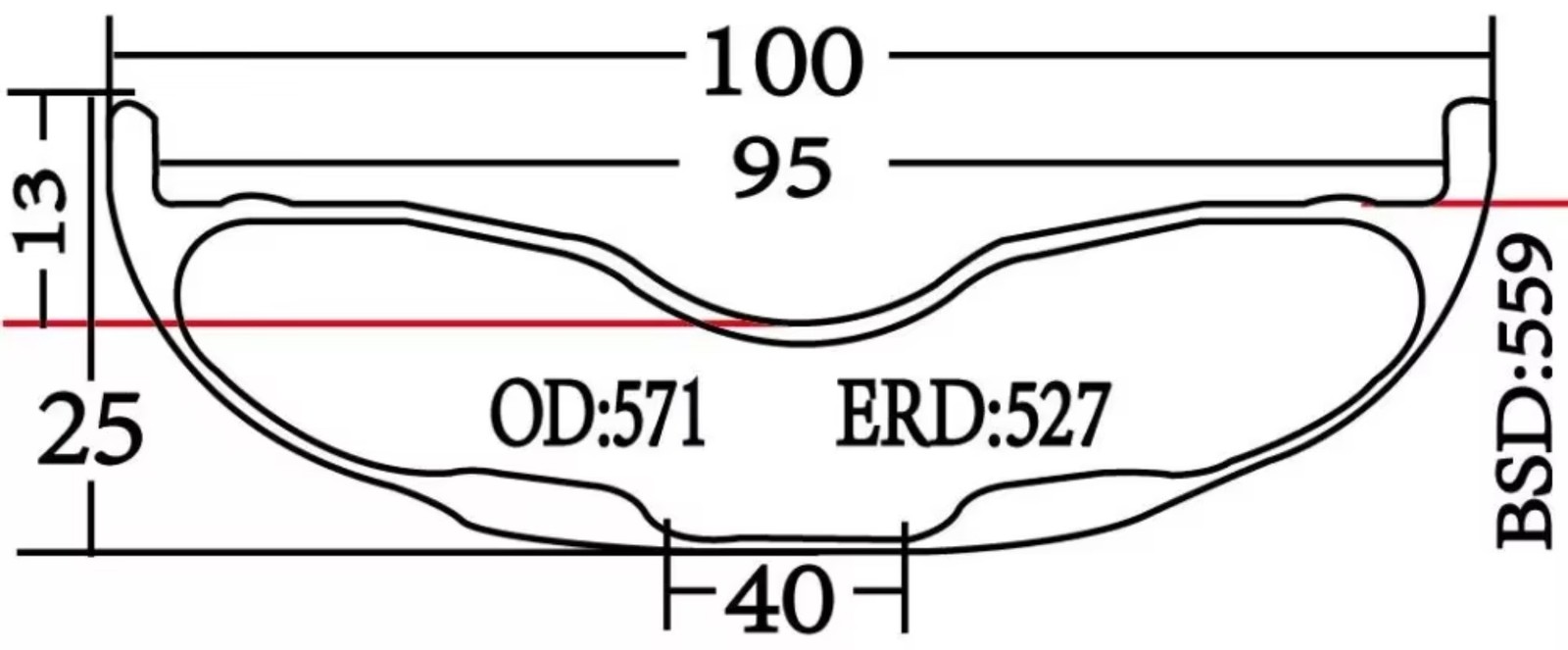 26er 100*25mm Full Carbon Snow Fat Bicycly Disc Brake Rim Matte Glossy UD/3K