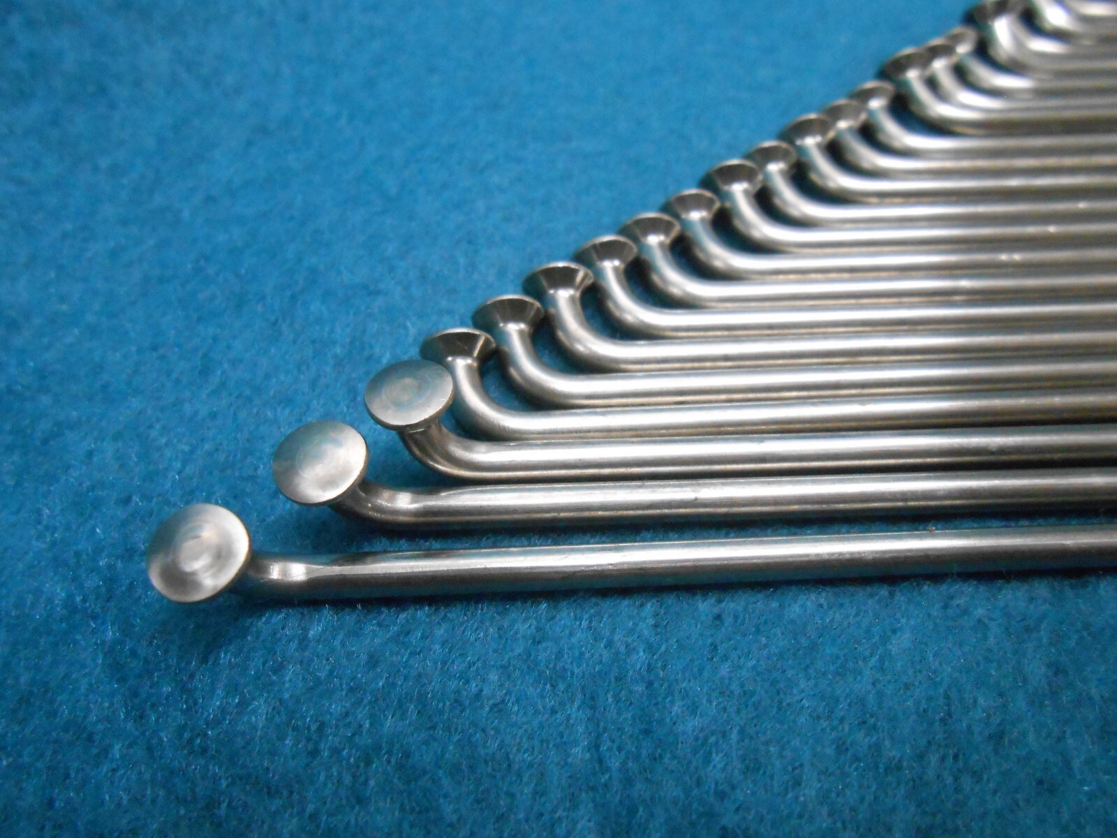 260mm Long 16 Silver Stainless Spokes 12g (2.6mm with Silver brass nipples SAPIM