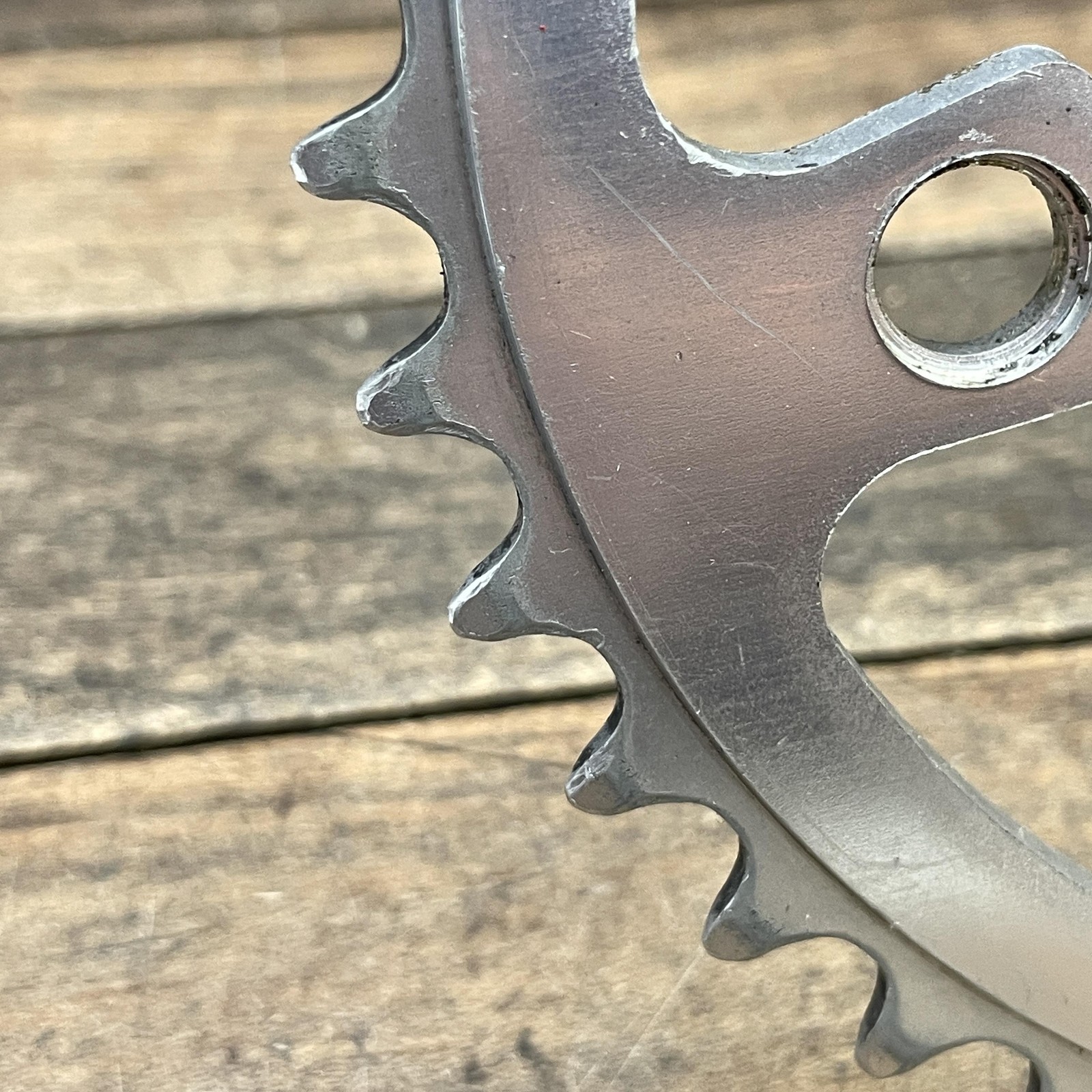 Vintage Sugino 42T Chainring 110 BCD 5-Arm Old School BMX Silver Japan Alloy