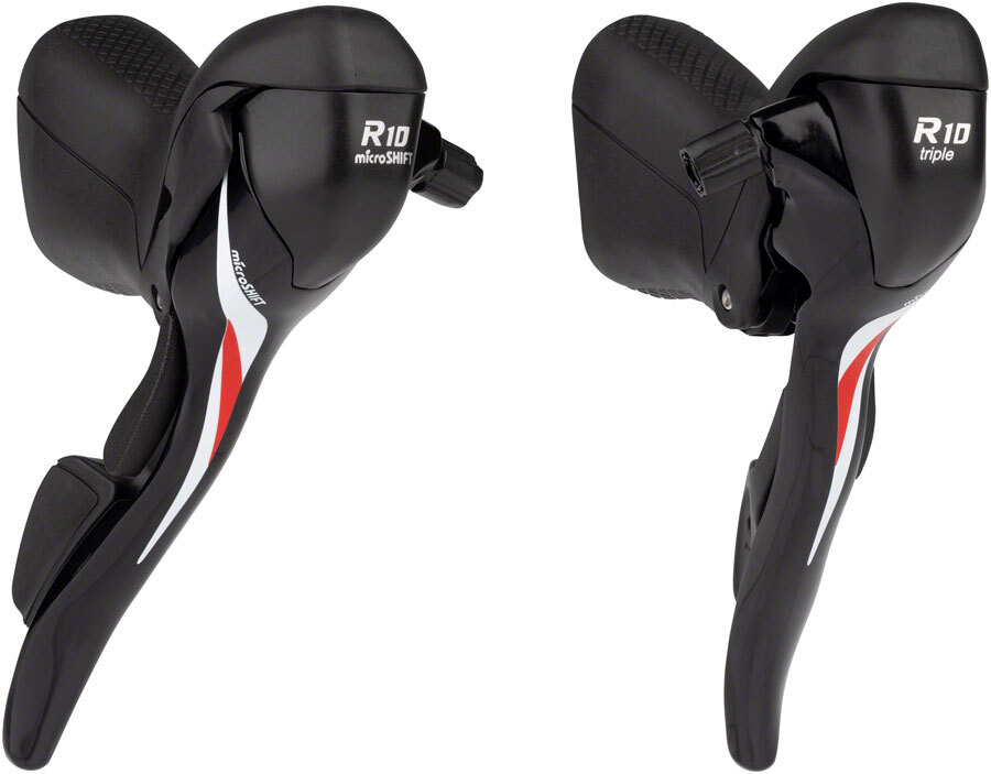 microSHIFT R10 Drop Bar Shift Lever Set 3 x 10 Speed Shimano Compatible Black