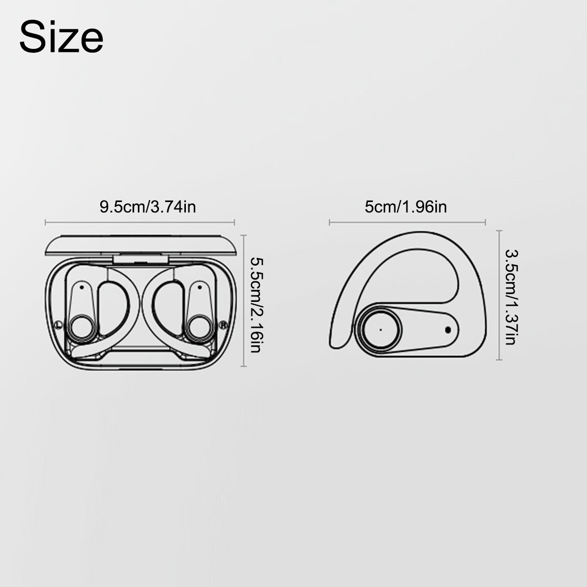 Wireless Bluetooth 5.0 Headset TWS Earphones Earbuds Stereo Headphones Ear Hook