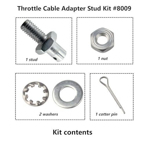 Throttle Cable Adapter Stud Kit #8009 for 1977-Later Chevrolet Steel-Built,