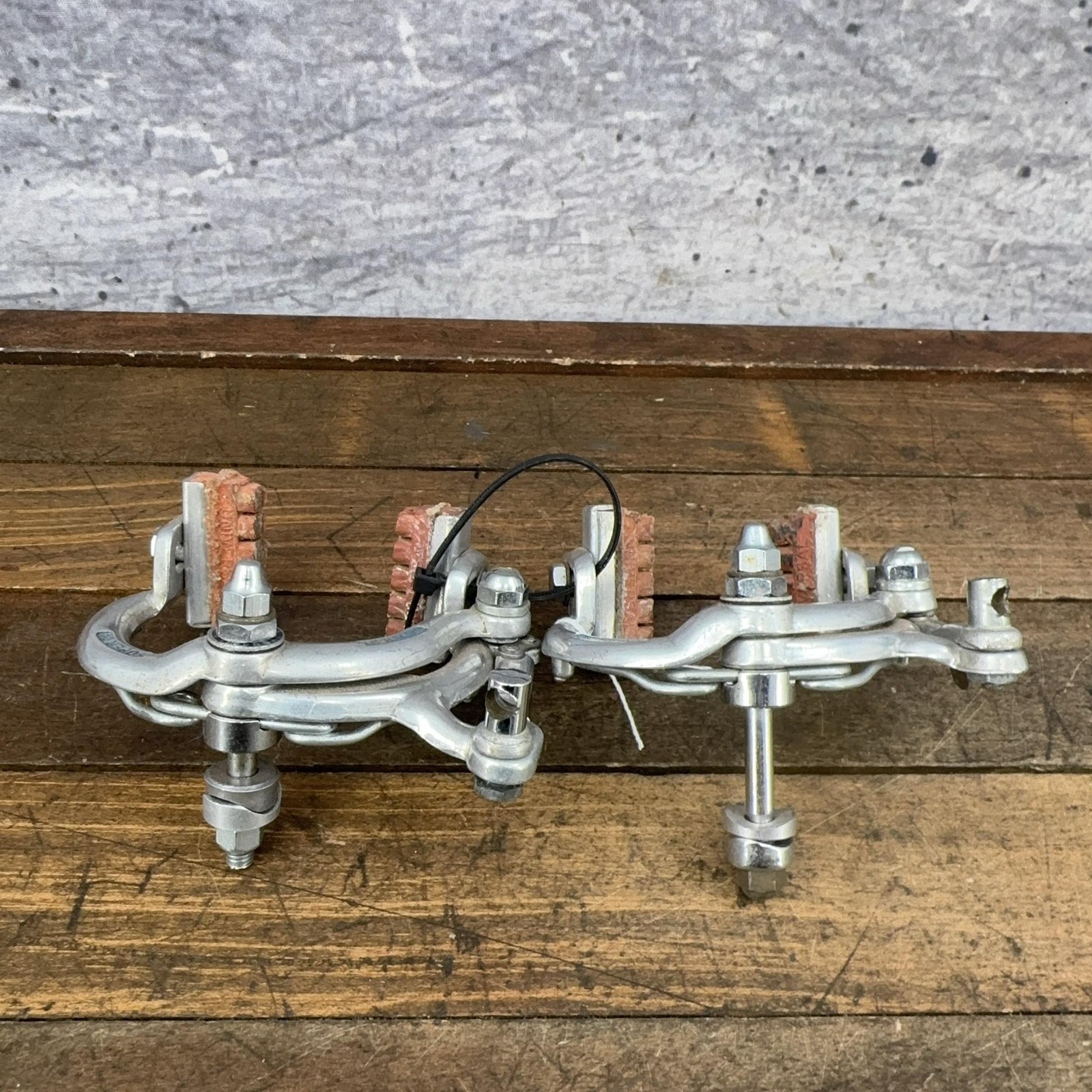Vintage Universal Super 68 Caliper Brakes Set Silver Road Bike Side Pull Italy