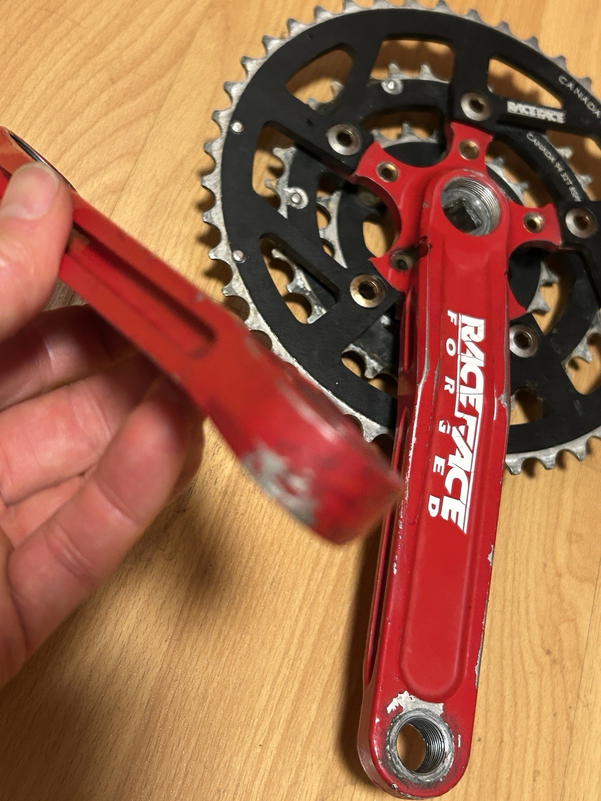 Vintage Race Face Turbine Forged Crankset RED 175mm 22 32 44T 8 Speed 90s MTB