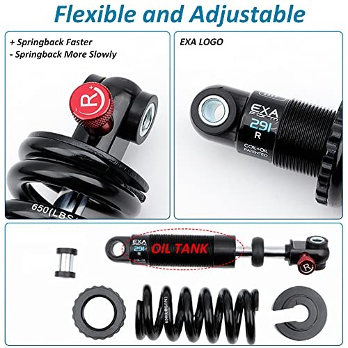 Coil+Oil Shock Absorber Adjustable Damping Hydraulic Rear Shocks 1500LBS 165MM