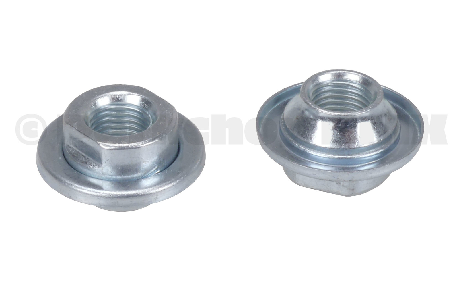 Bicycle 3/8″ X 26T hub axle bearing cone nuts with dust shield – (PAIR) SILVER
