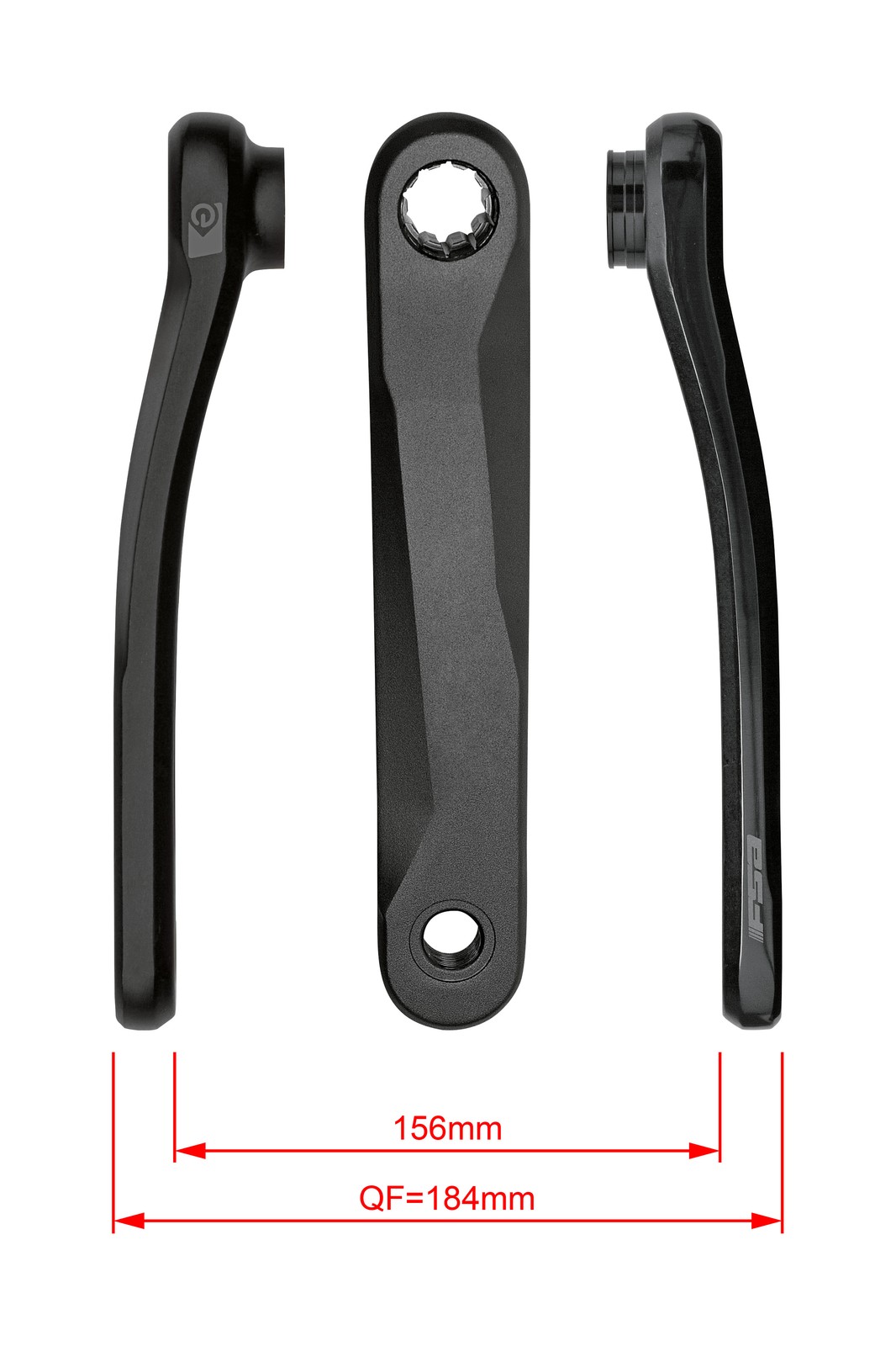 FSA, 165 mm, Cranks CK-/745/IS/GEN4, Unisex Adult, Black