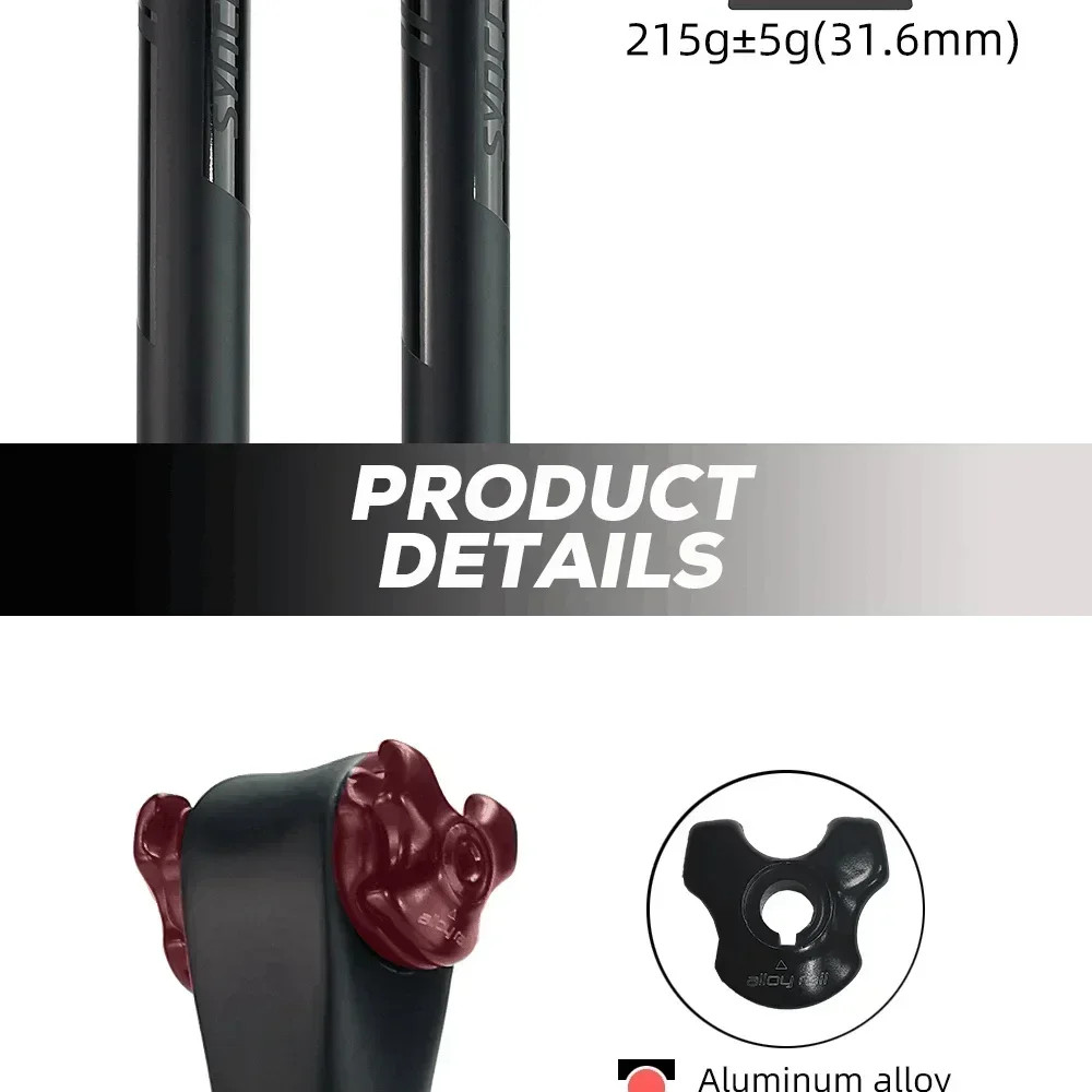 Carbon Fiber Seatpost MTB/Road Bike Seat Tube 0°/20° Rail 7×9/7x7mm 27.2-31.6mm