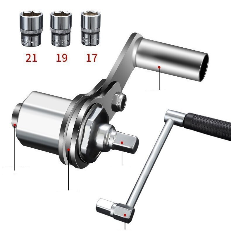 Hand Operated Power Wrench with 16:1 Gear Ratio and Black Silver Finish