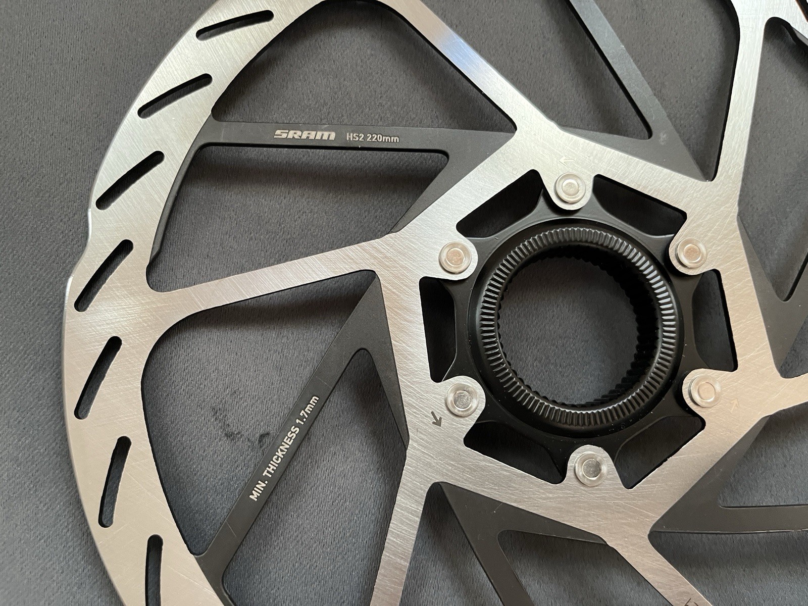 New SRAM HS2 Disc Brake Rotor 220mm Center Lock Rounded with Lockring MTB
