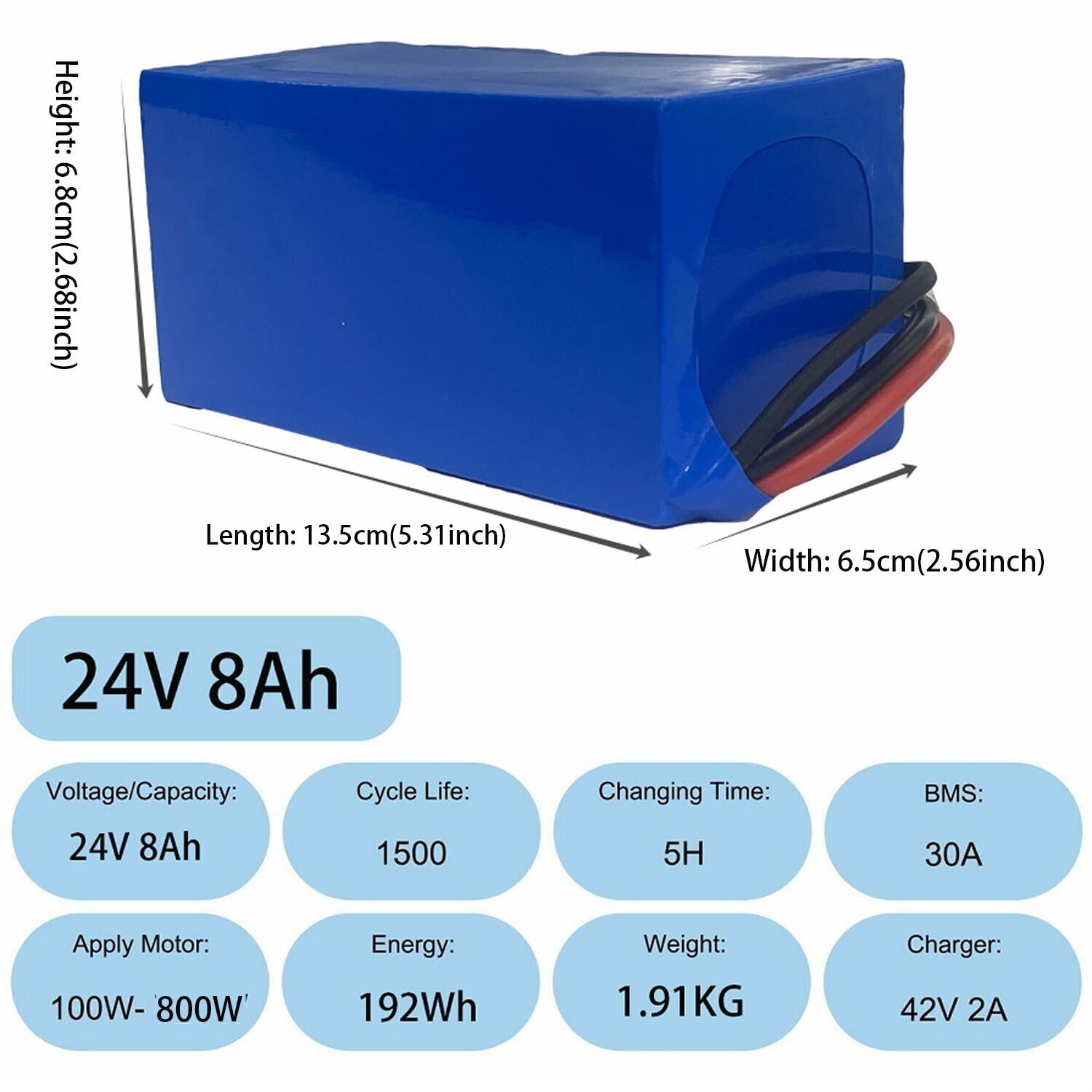 24V Electric Bicycle Bike Replacement Battery For 24V 350W 250W 500W 800W eBike