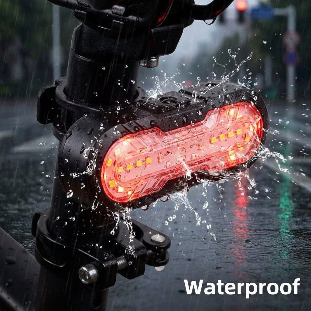 USB Powered Bicycle Taillight with Wireless Remote Left Right Indicator Lights