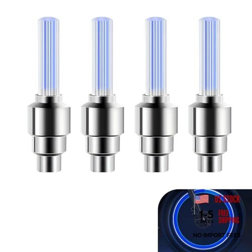 Tire Valve Stem Cap Lights, LED Wheel Flash Light, Motion-activated 4 PCS Blue