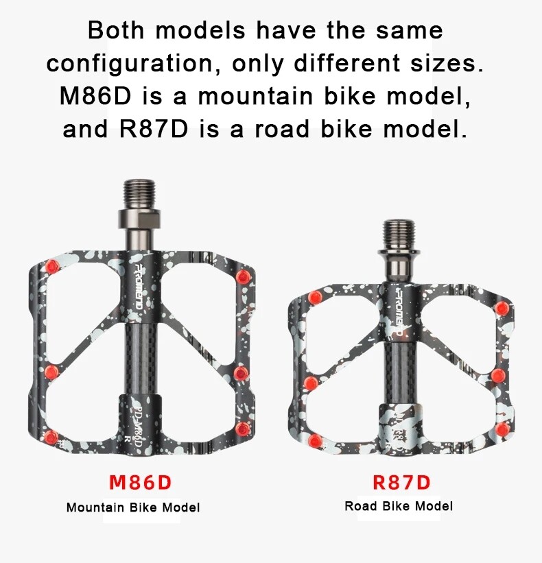 PROMEND MTB Pedals Ultralight 3 Bearings Colorful Carbon Fiber Road Bike Pedals