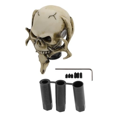 10cm Skull Shift Knob Universal Gear Shifter Knob Resin Stick Shifter Beige