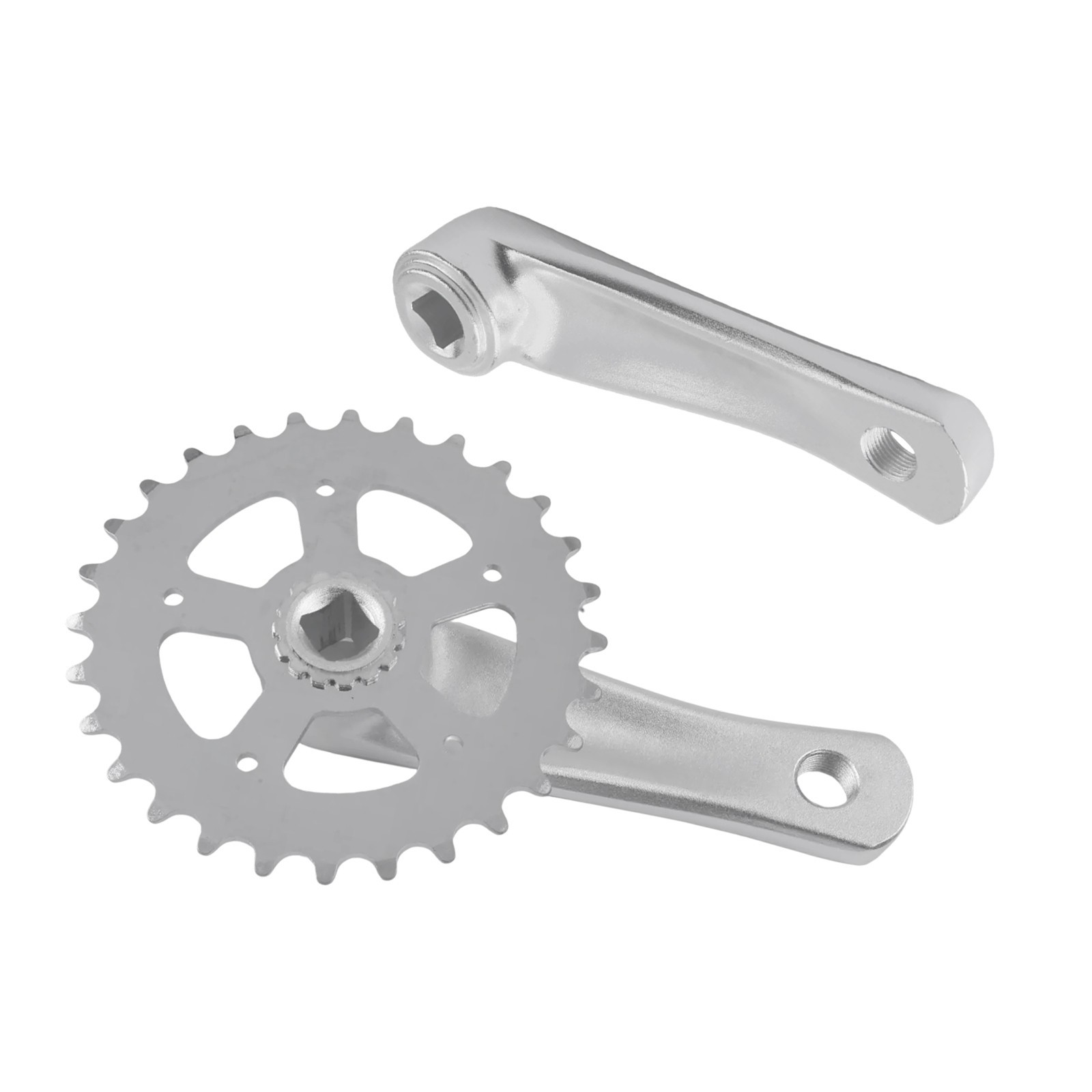 28T 114mm Aluminum Crankset for Single For Speed and Fixie Bikes Square Hole BB