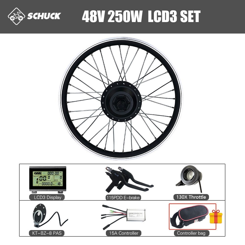 36V 48V 250W Ebike Rear Cassette Drive Hub Motor Wheel Waterproof Conversion Kit