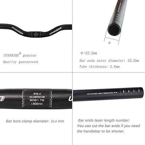 Mountain Bike Road Bike Handlebar Aluminum Alloy*600mm 25.4mm Riser Bar