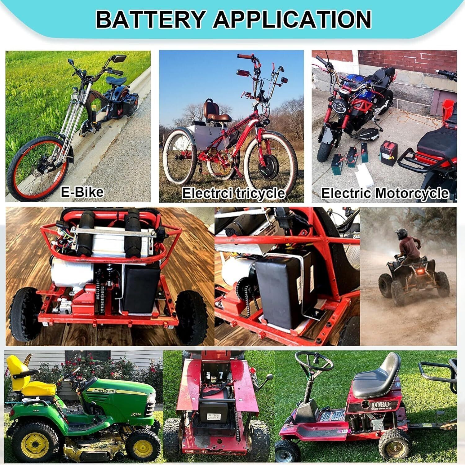 Lithium ion ebike Battery 36V 10AH for 36V 200W-1000W Bicycle Bike Motor 30A BMS